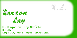 marton lay business card